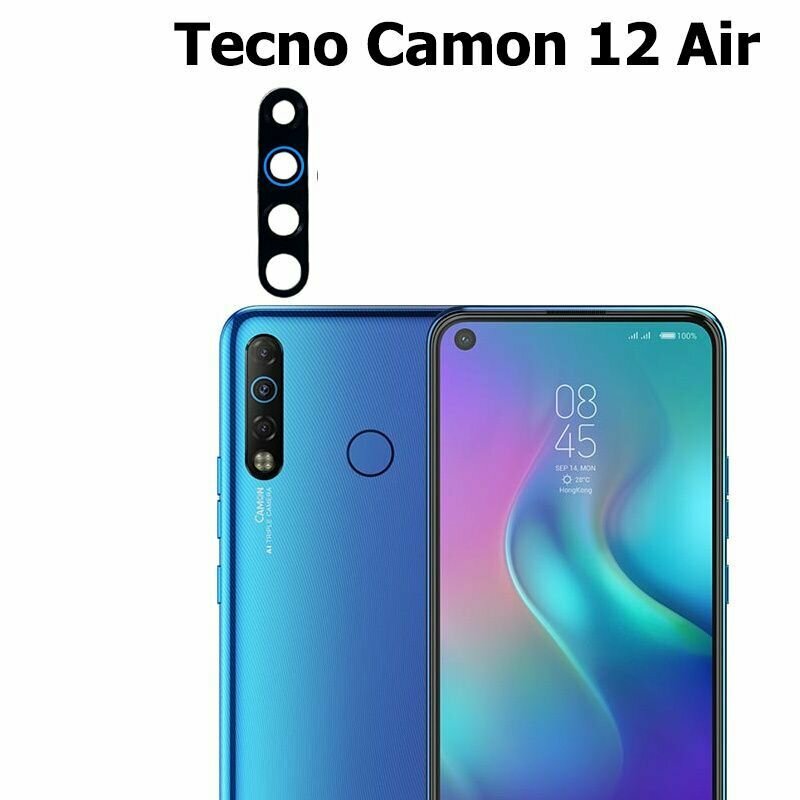 Стекло камеры для Tecno Camon 12 Air (CC6) черное с синим