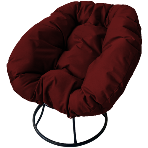 Садовое кресло M-group пончик без ротанга чёрное, бордовая подушка кресло садовое кнр коричневое металл 2 8 кг