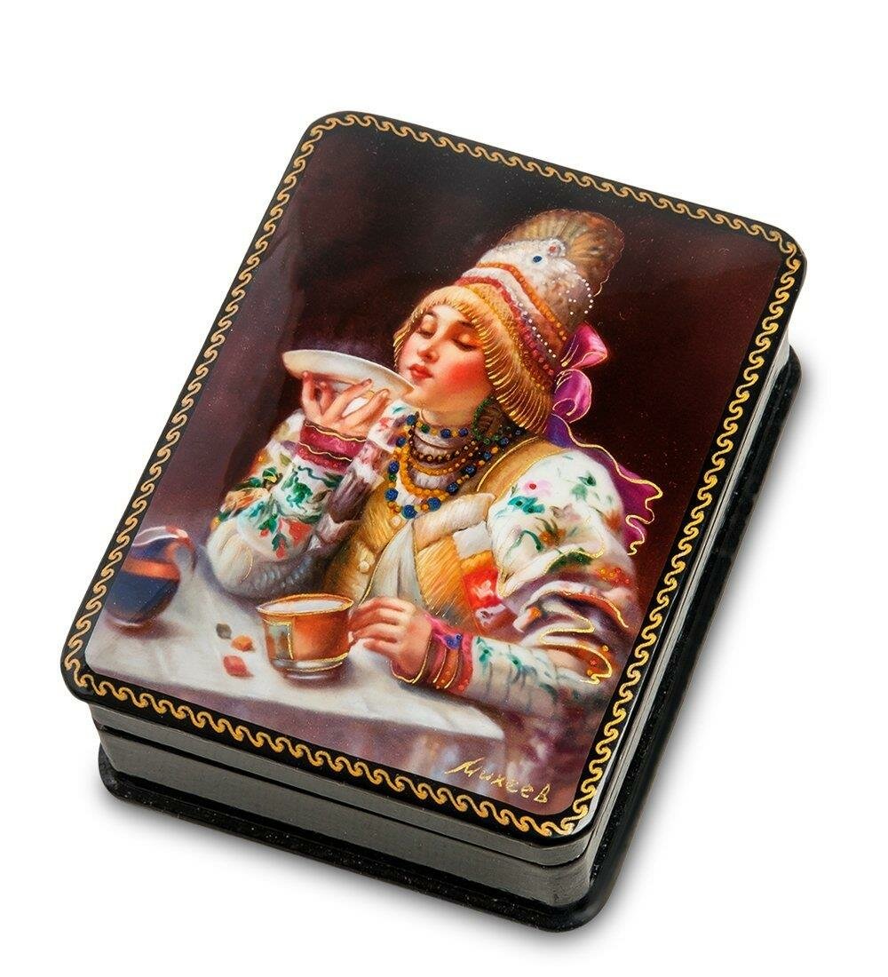 Шкатулка в технике декупаж Чаепитие (10х8х3,5) A2153480 Народные промыслы