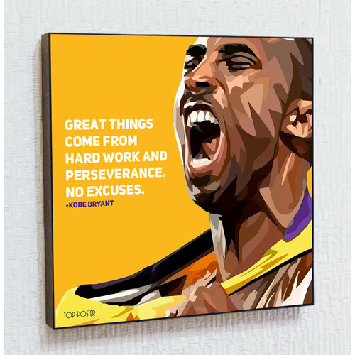 Картина постер Коби Брайант 2 в стиле ПОП-АРТ в рамке с креплением / Баскетбол NBA / Top Poster 50х50