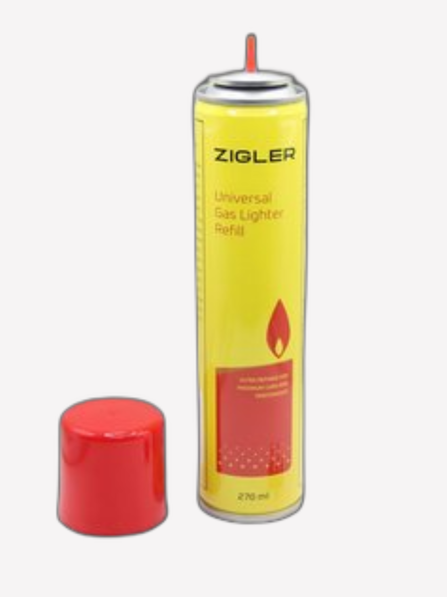 Газ для заправки зажигалок ZIGLER 270 мл, + 5 переходников