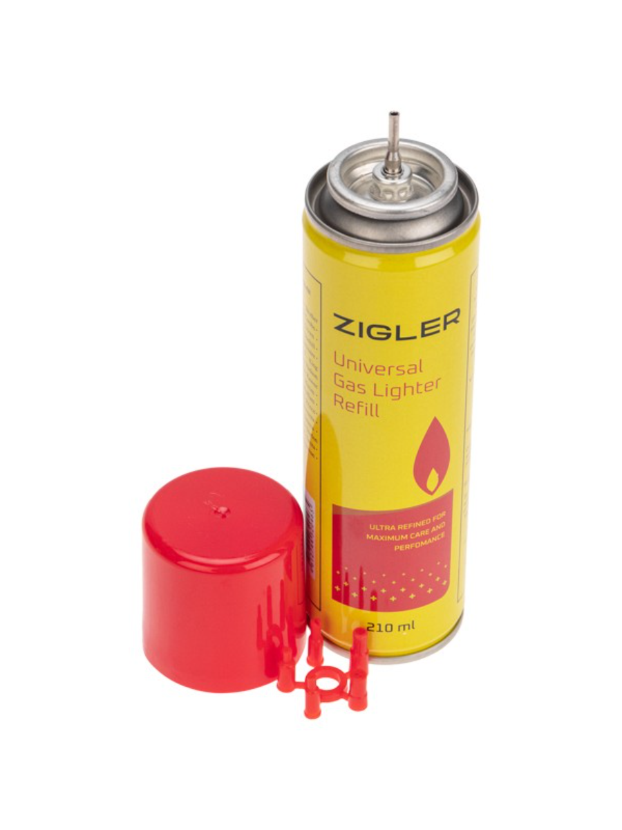 Газ для заправки зажигалок ZIGLER 270 мл, + 5 переходников