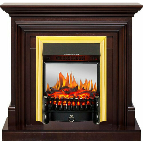 Каминокомплект Royal Flame Bradford - Темный дуб с очагом Fobos FX M Brass