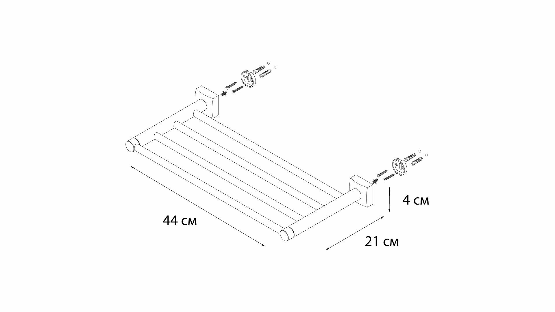 Аксессуар для ванной Fixsen Kvadro FX-61316 Полка для полотенец