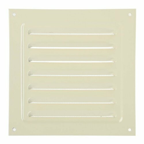 Решетка вентиляционная ZEIN Люкс РМ1717СК, 175 х 175 мм, с сеткой, металл, cлоновая кость белый, бежевый