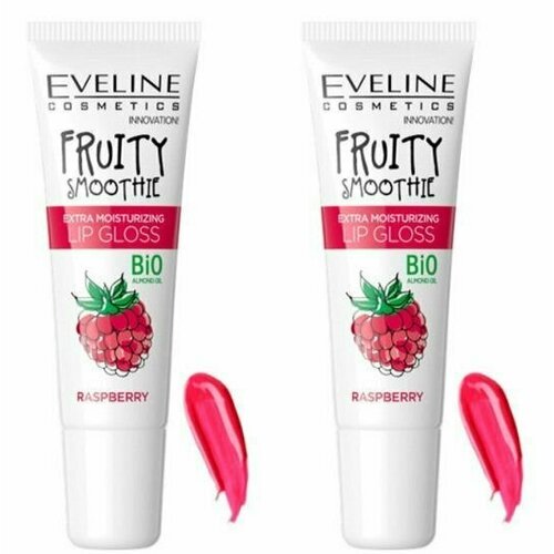 Eveline Cosmetics Экстраувлажняющий блеск для губ - raspberry серии Fruity Smoothie, 12мл, 2уп.