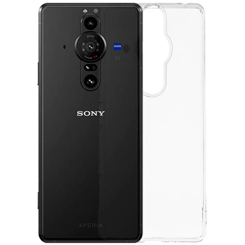 Чехол для Sony Xperia PRO-I силиконовый прозрачный глянцевый / защита камеры