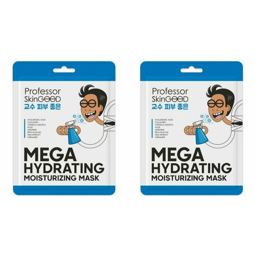 Professor SkinGOOD Увлажняющая маска Mega Hydrating Moisturizing Mask,2 шт гиалуроновая тканевая маска для мгновенного увлажнения instant moisturizing hyaluron mask 1 шт