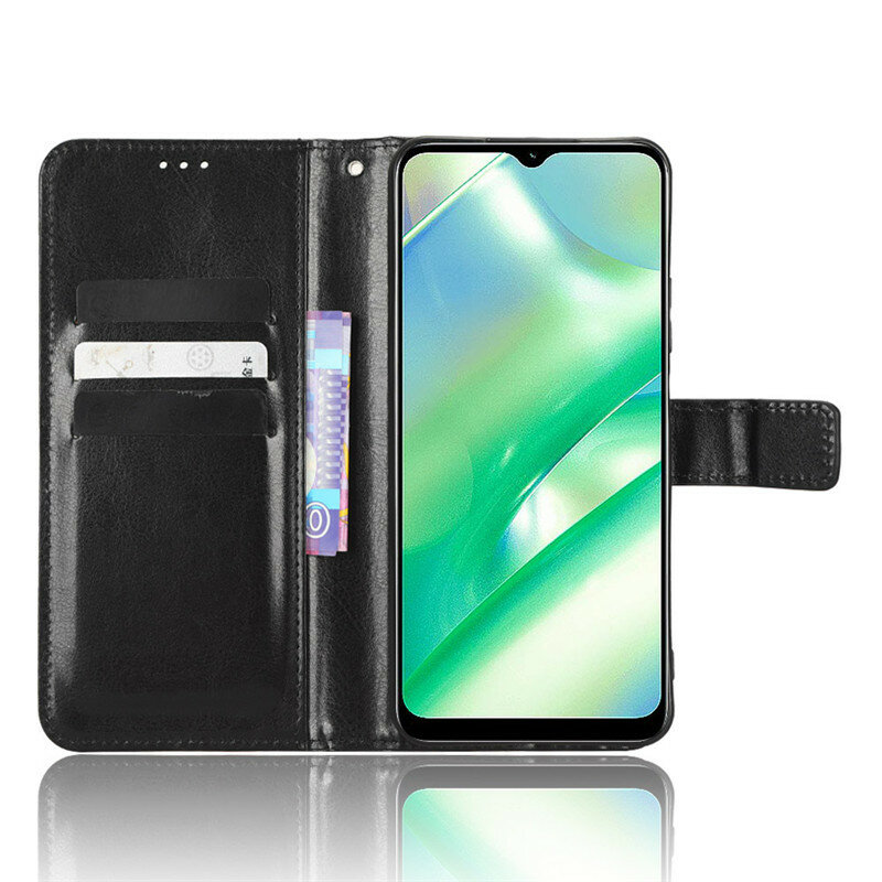 Чехол-книжка MyPads Porta Biglietti для Huawei Nova Y61 / Nova Y62 / Nova Y62 Plus / Enjoy 50z из эко-кожи с подставкой застёжкой и визитницей черный — фото 1