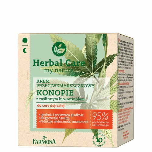 Крем для лица Farmona Herbal Care Hemp, с растительным ретинолом, против морщин, 50 мл