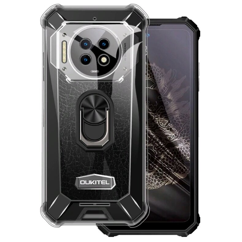 Чехол-бампер MyPads Tocco для Oukitel WP19 с усиленной защитой углов противоударный прозрачный