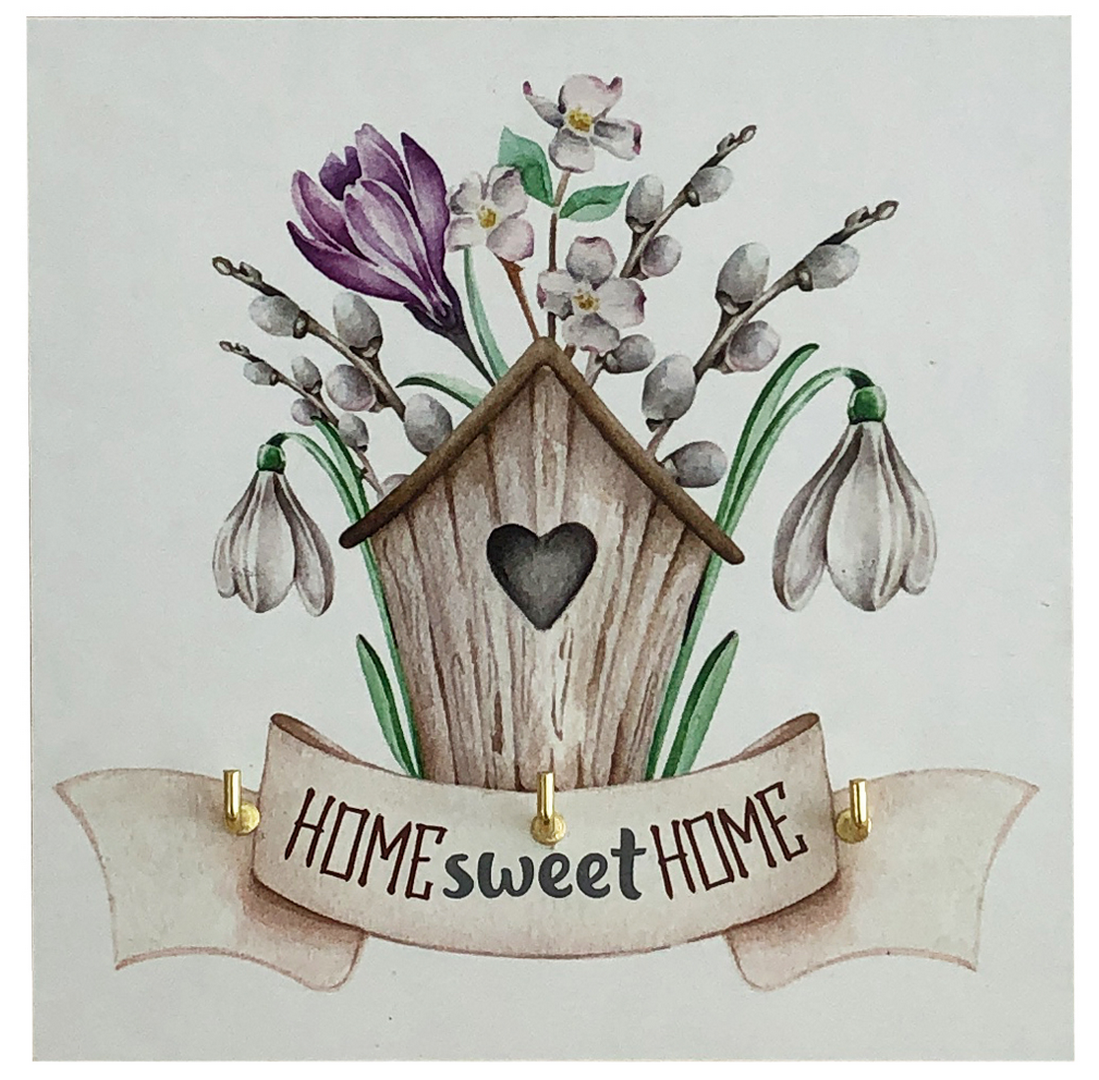 Ключница Sweet Home цвет белый 12x12 см