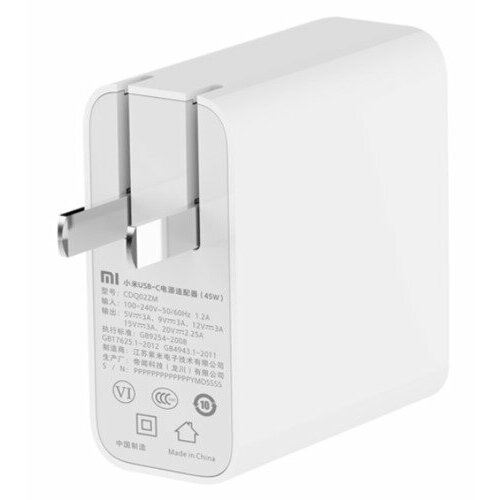 Адаптер Xiaomi Блок питания + кабель 45W original xiaomi 45w charger mi 65w usb c output rate socket power adapter type c port usb pd 2 0 quick charge qc 3 0 type c