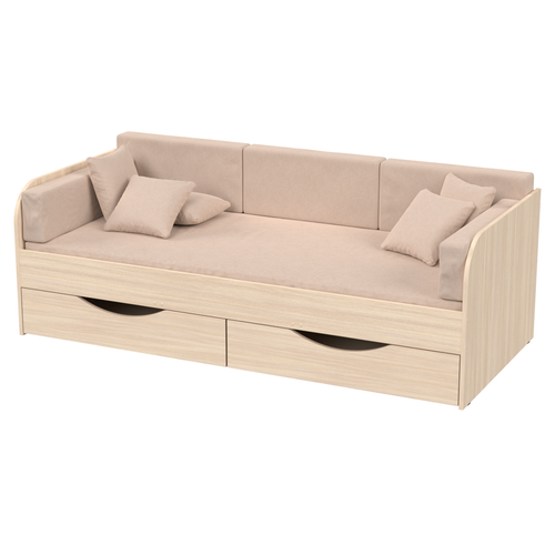 Одноярусная кровать Seven dreams Belden цвет дуб млечный с ящиками