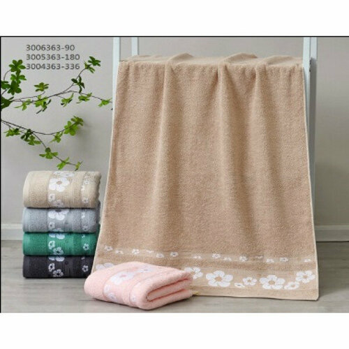 3006363 Цветочки 70х140 (6) Махра полотенце 7-Я