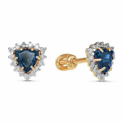 фото Серьги maskom, красное золото, 585 проба, фианит, шпинель маском