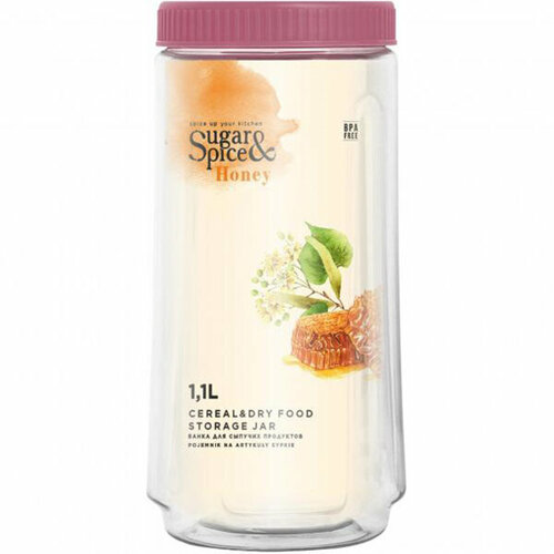 Банка для сыпучих продуктов Sugar&Spice Honey 1,1л брусника