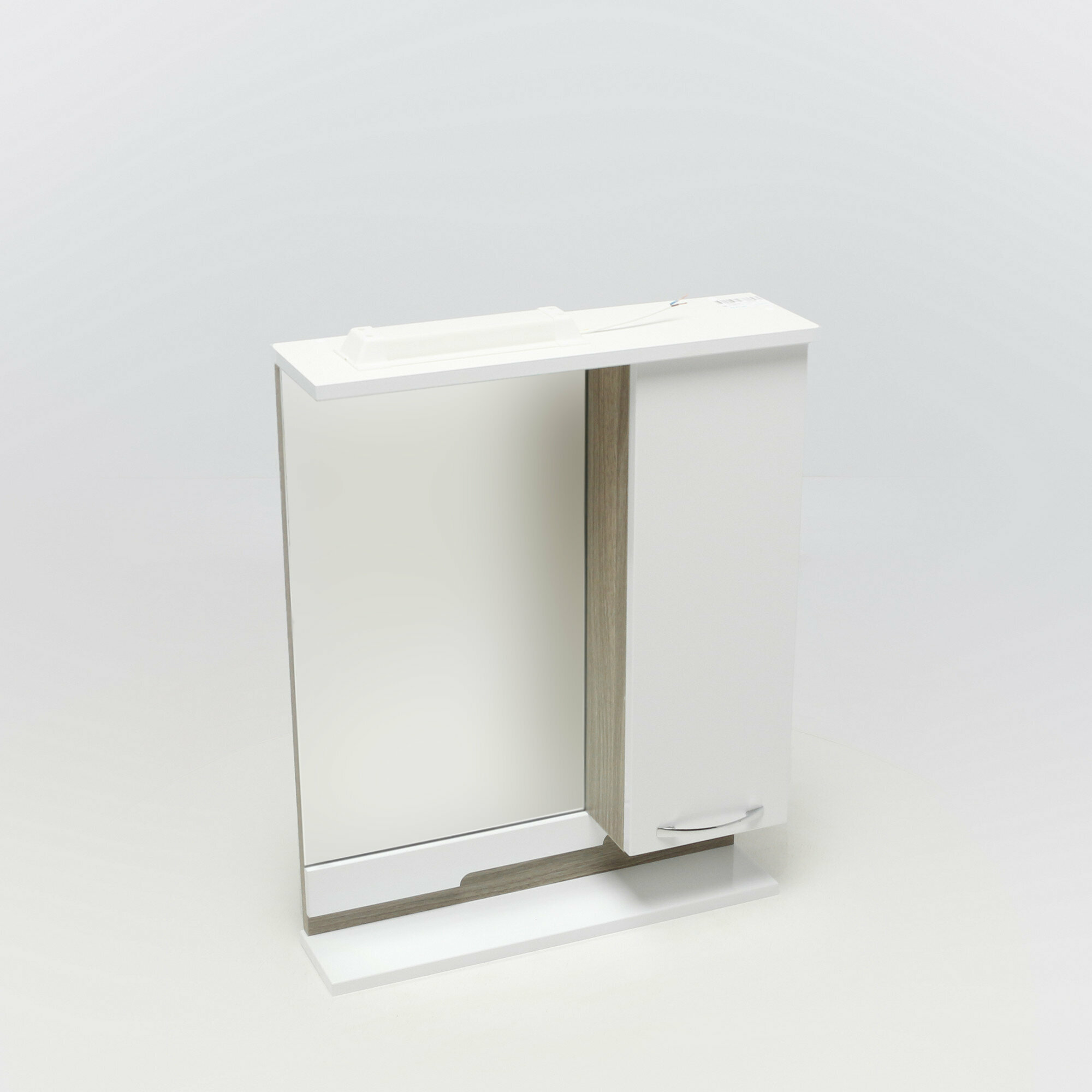 Зеркало с подсветкой и шкафом для ванной EvaGold Каскад 55 моринга - фотография № 10