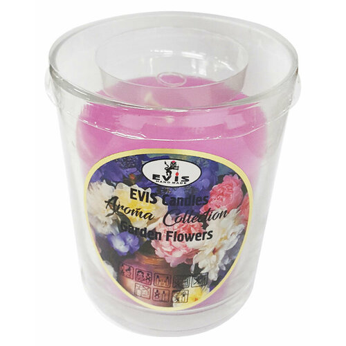 Свеча ароматизированная в стеклянном стакане с крышкой Цветущий сад, 1 шт