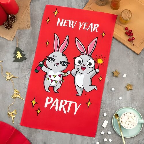 Полотенце New Year party 35х60 см, 100% хлопок, 160 г/м2 (2 штуки)