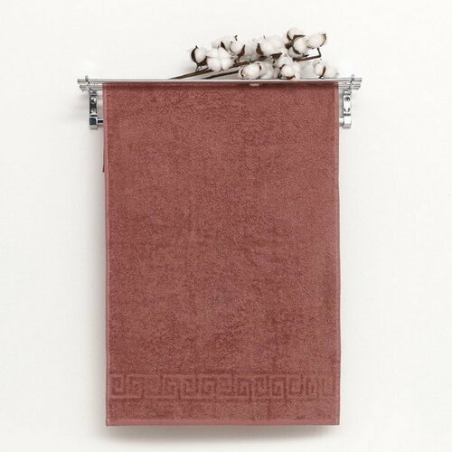 Полотенце махровое с бордюром 40х70 см цвет увядшая роза хлопок 100 430гм2 409₽