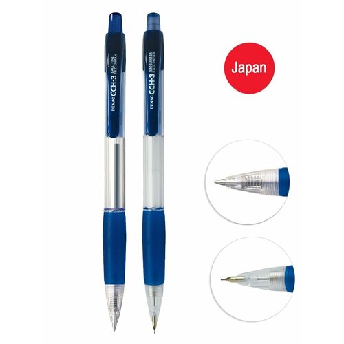 Ручка шариковая 0,7мм PENAC CCH-3, синяя + механический карандаш HB 0,7мм, синий