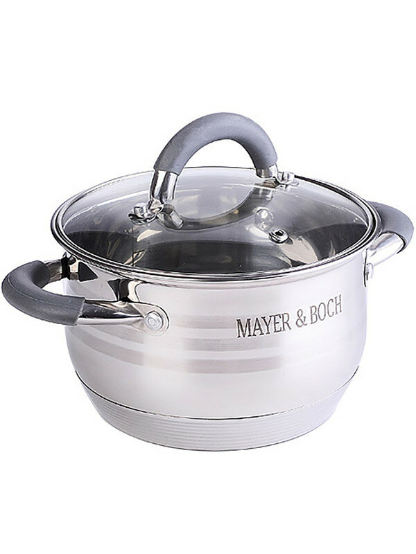 фото Кастрюля с крышкой индукция Mayer&Boch, стальная, 2,9л
