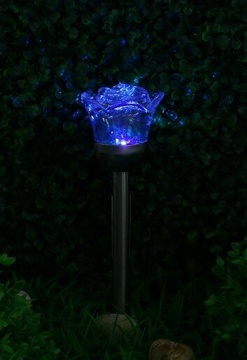 фото Садовый светильник роза на солн. бат8*36см Белый