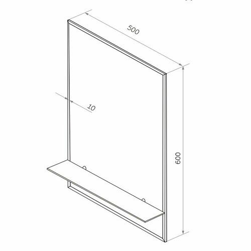 Зеркало с полкой 50х60 см Continent Прямоугольник