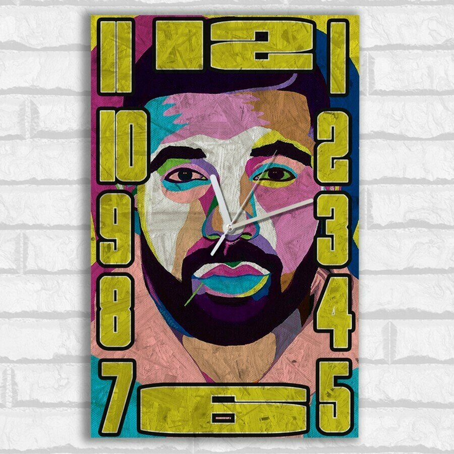 Настенные бесшумные часы ОСП, музыка Drake - 4627