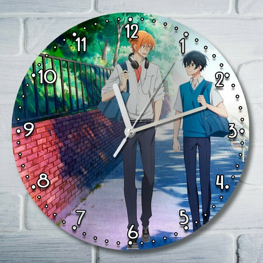 Настенные часы УФ с рисунком аниме Sasaki and Miyano - 3590