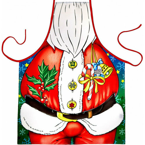 Мужской новогодний фартук с приколом для кухни