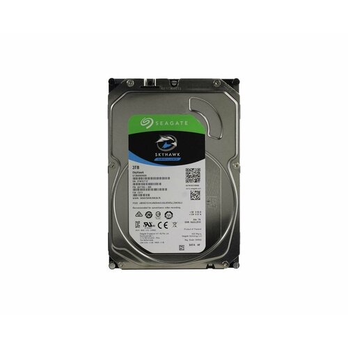 Жесткий HDD диск объемом 3 Тб и размером 3,5 дюйма Seagate SkyHawk (SATA) (I29380ZH) - диск для систем видеонаблюдения, интерфейс SATA 6 Гбит/с жесткий диск seagate skyhawk st2000vx015 2тб hdd sata iii 3 5