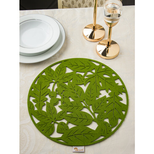 Салфетка Сервировочная Arya 35 Q Leaf Зеленый