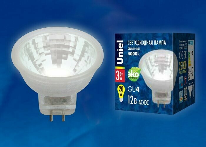 Светодиодная лампа рефлектор MR11 G4 Белый дневной 3W UL-00001701 LED-MR11-3W/NW/GU4 GLZ21TR