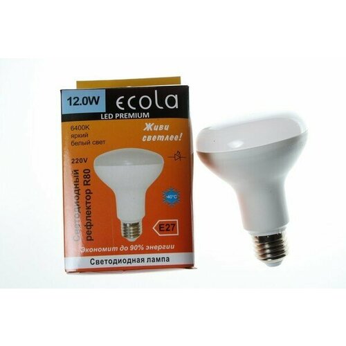 Лампа светодиодная R80 E27 12W 6400K 6K 114x80 Premium, Ecola