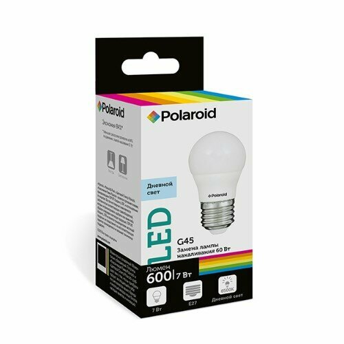 Светодиодная лампа Polaroid 220V G45 7W 6500K E27 600lm