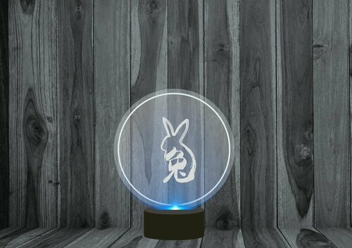 Светильник 3D, ночник год Кролика №8