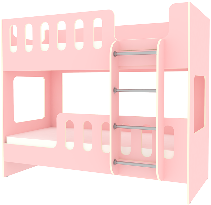 Двухъярусная кровать ДС-20 Розовый 80x180