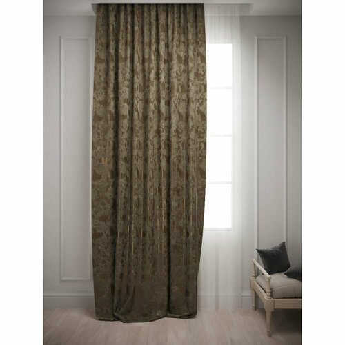 Штора Костромской текстиль Софт Облако коричневый, 200x260 см 00-00803108