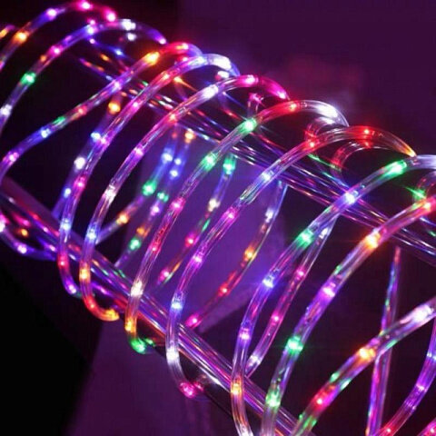 Влагостойкий светодиодный дюралайт Разноцветный LED Rope Light 20m - фотография № 4