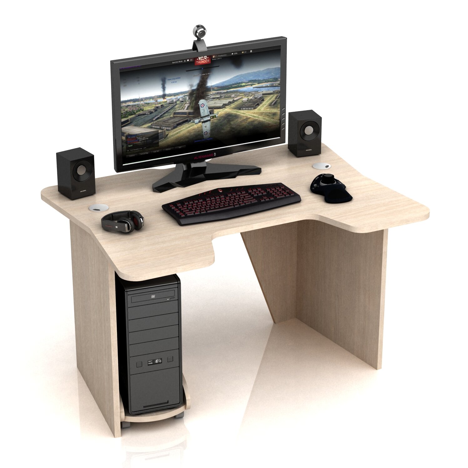 Геймерские игровые столы и кресла Геймерский компьютерный стол DX Comfort Дуб Молочный