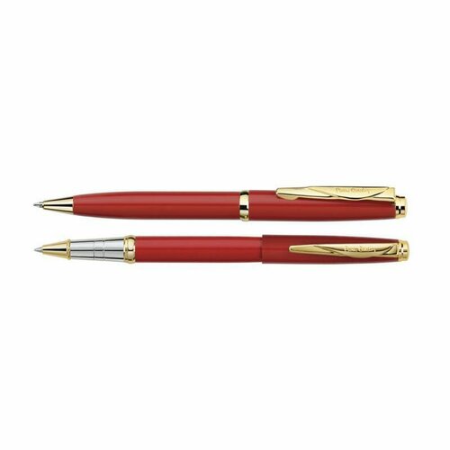 Набор Pierre Cardin Pen & Pen: ручка шариковая + роллер, латунь, цвет красный (PC0923BP/RP)