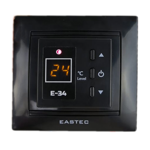 Терморегулятор теплого пола E-34 (встраиваемый) черный