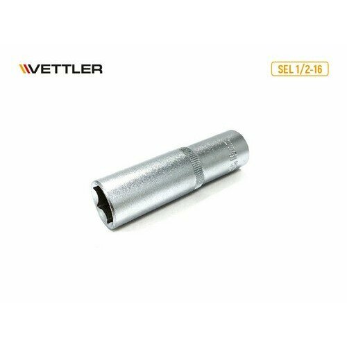 vettler головка 6 гранная 1 2dr 11 мм vettler VETTLER Головка 6-гранная глубокая 1/2DR 16 мм (VETTLER)