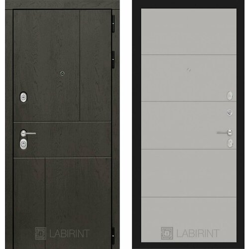 Входная дверь Labirint Urban 13 Грей Софт (Серый светлый) 880x2050, открывание левое