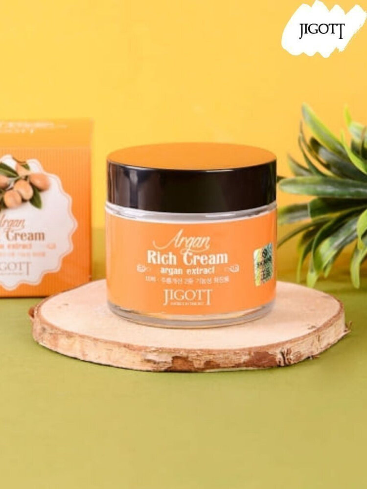 Jigott Интенсивно увлажняющий крем для лица Argan Oil Reach Cream с аргановым маслом, 70 мл.