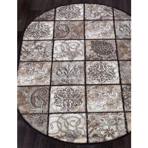 Российский ковер Valencia Delux D328 - BROWN Овал (0.8 х 1.5 м)