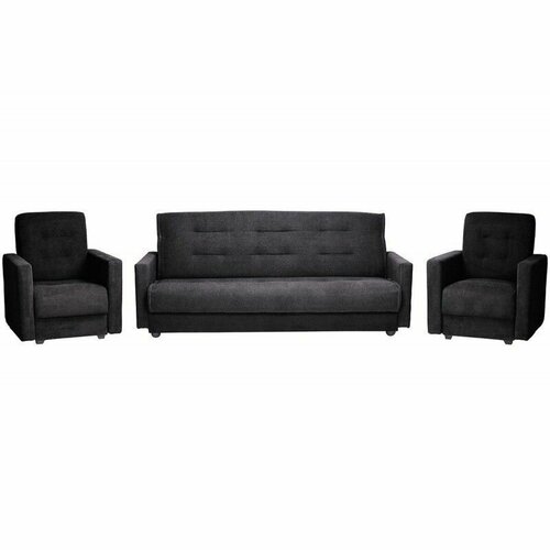 Комплект Fotodivan Милан (диван и два кресла) Черный 140