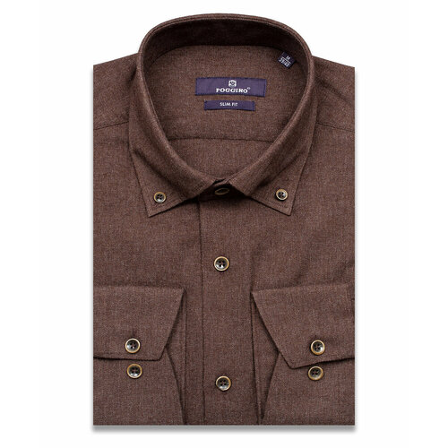 фото Рубашка poggino, размер xxl (45-46 cm.), коричневый